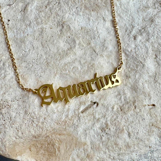 Aries Star Sign Zodiac Necklace | 18K Gold Plated