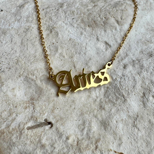Aries Star Sign Zodiac Necklace | 18K Gold Plated