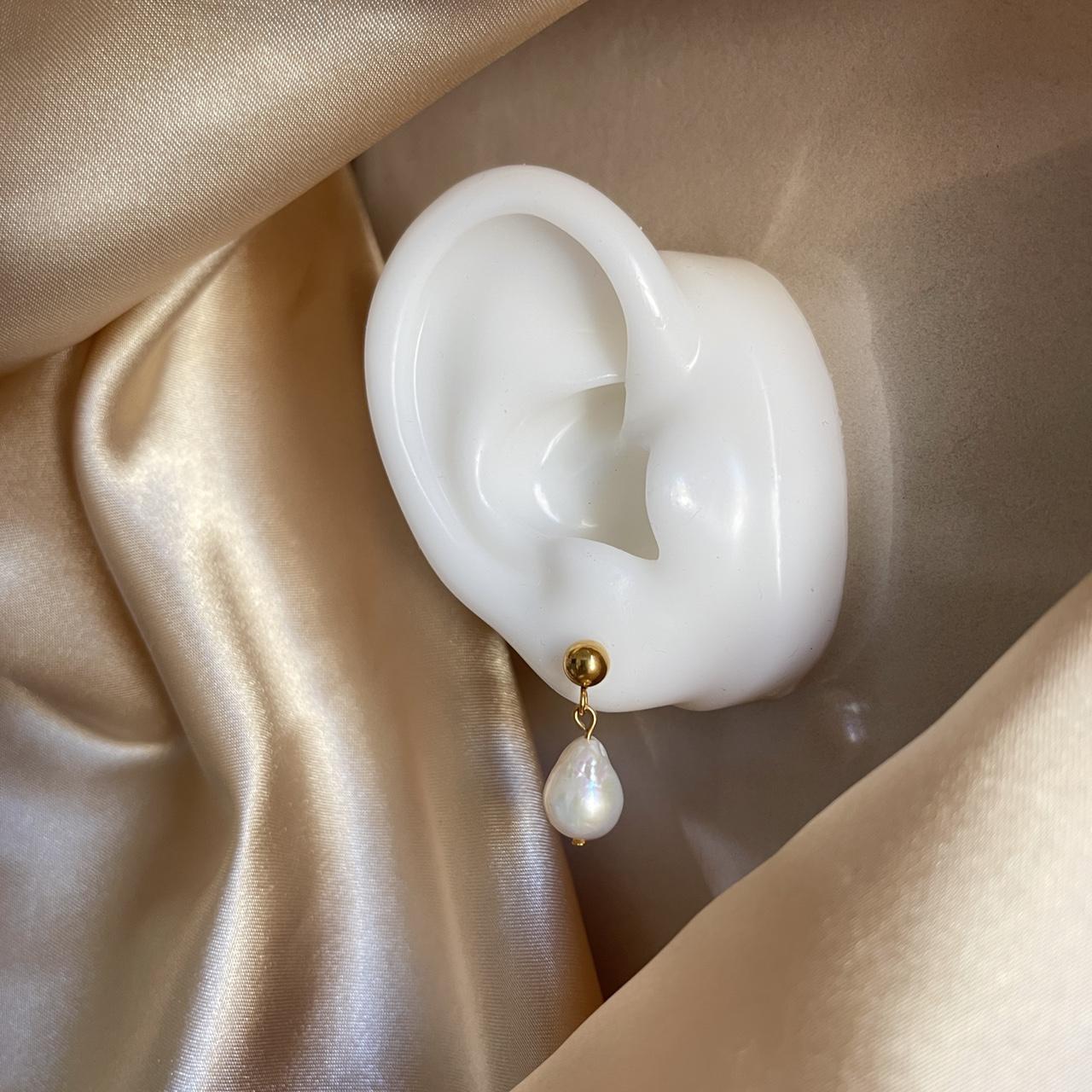 Drop Stud Baroque Freshwater Pearl Earrings