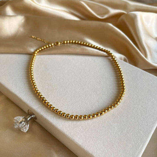 Gold Beads Necklace | 18k Gold Plated