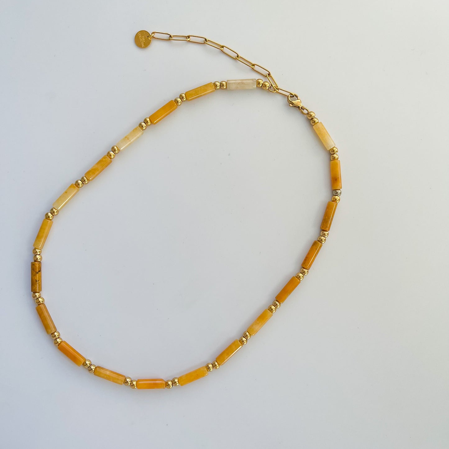 Yellow Jade Heishi Necklace