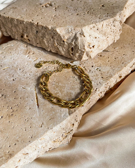 Figaro Bracelet - 10mm | 18K Gold Plated