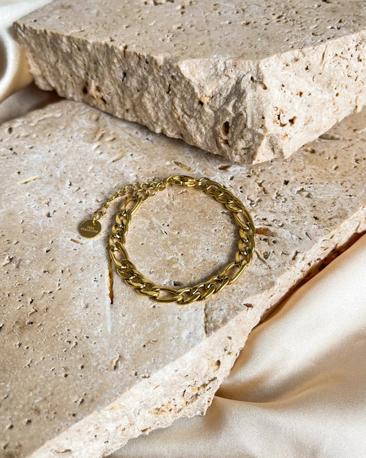 Figaro Bracelet- 6mm | 18K Gold Plated