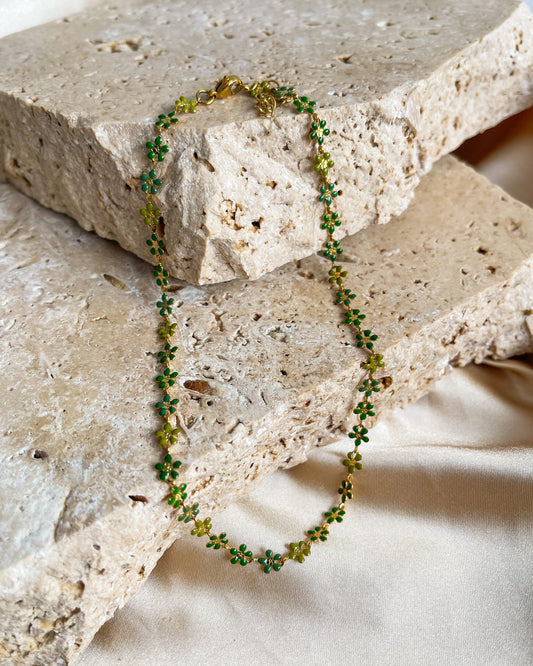 Daisy Necklace - Green