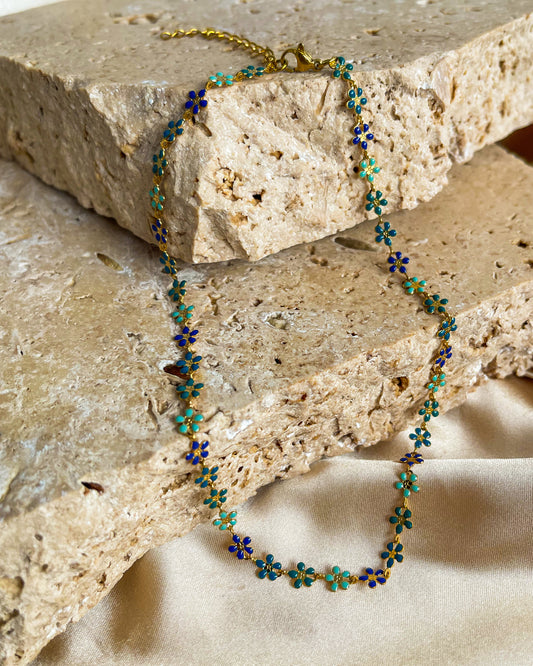 Daisy Necklace - Blue