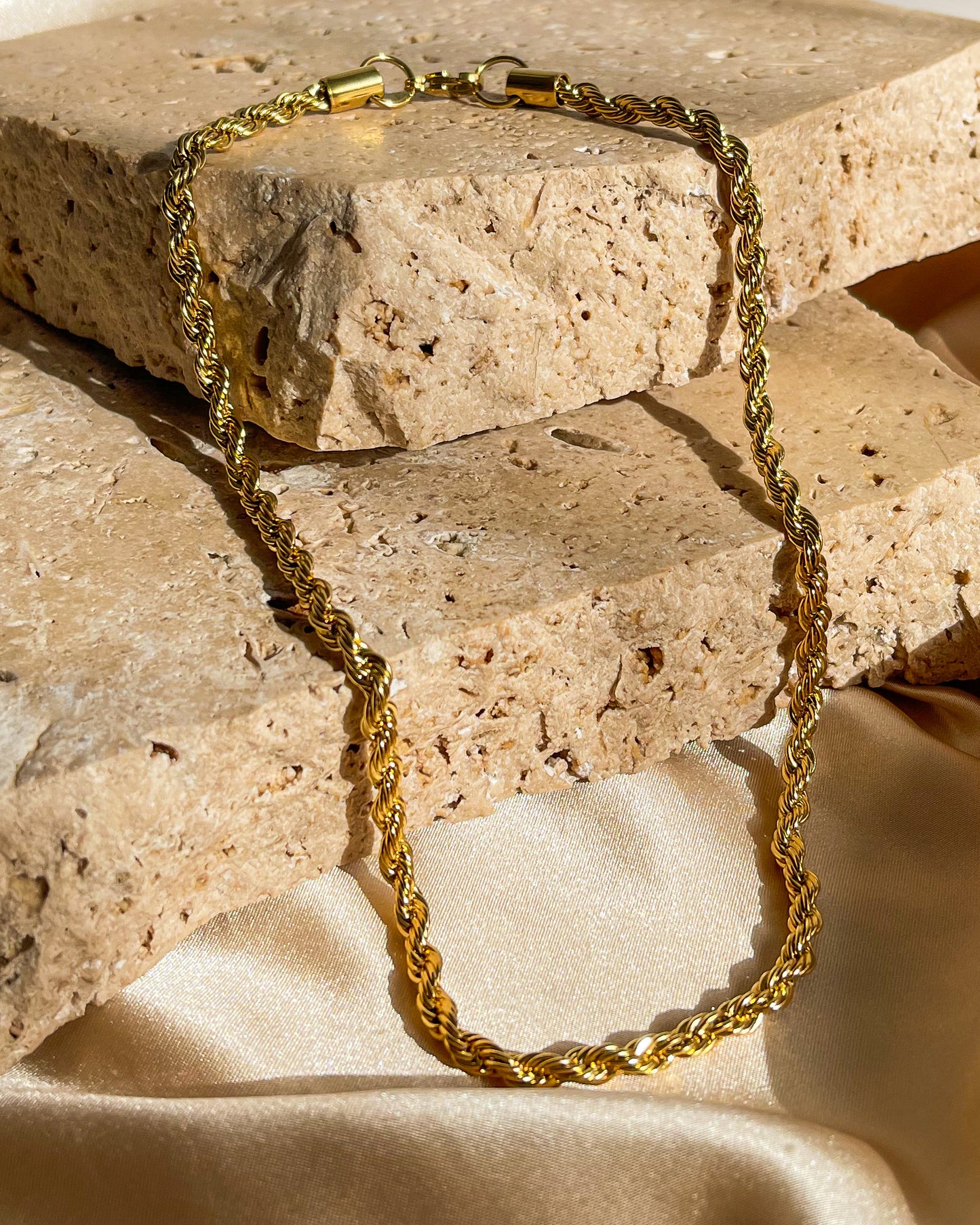 Rope Chain Necklace - 2mm | 18K Gold Plated