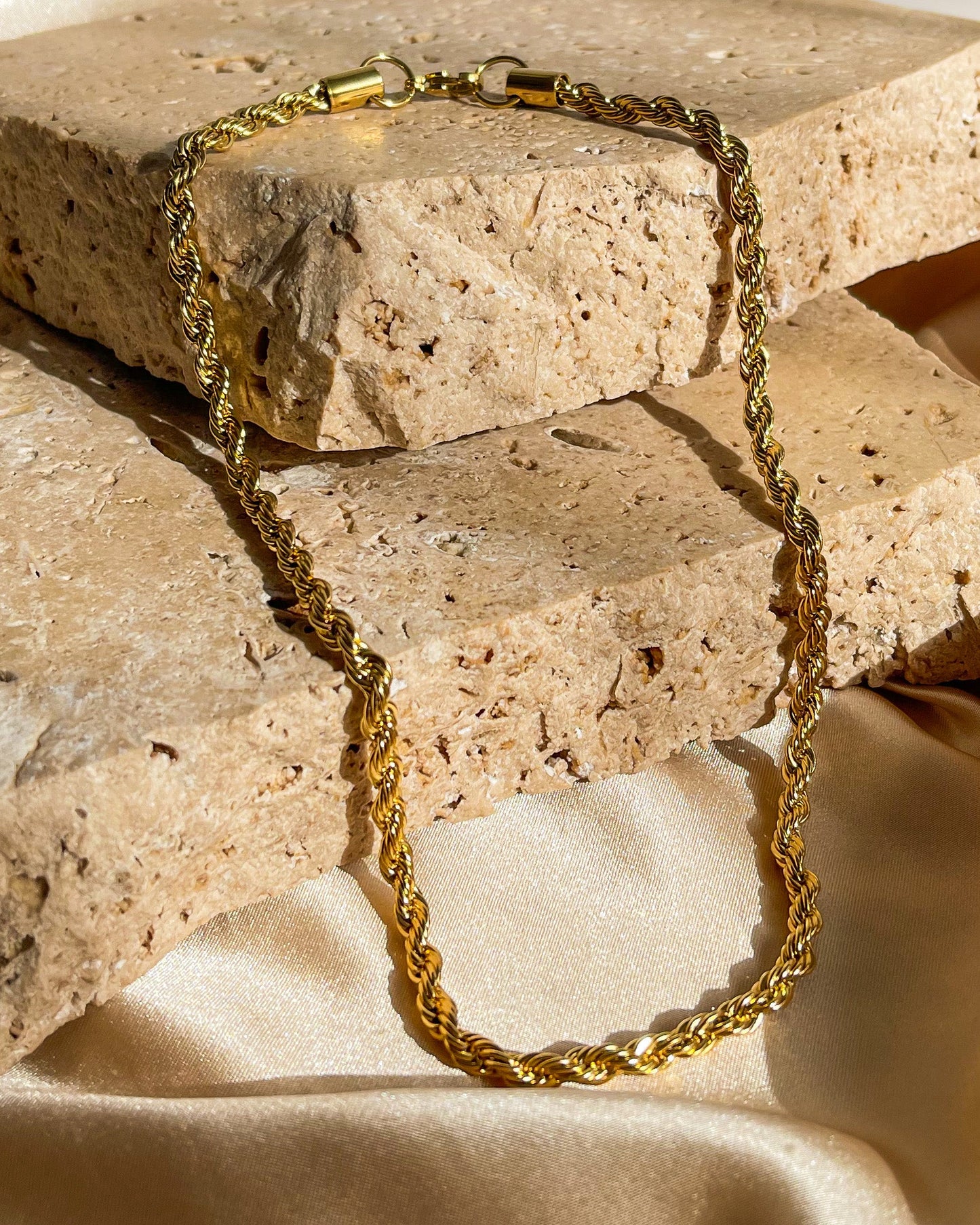 Rope Chain Necklace - 5mm | 18K Gold Plated