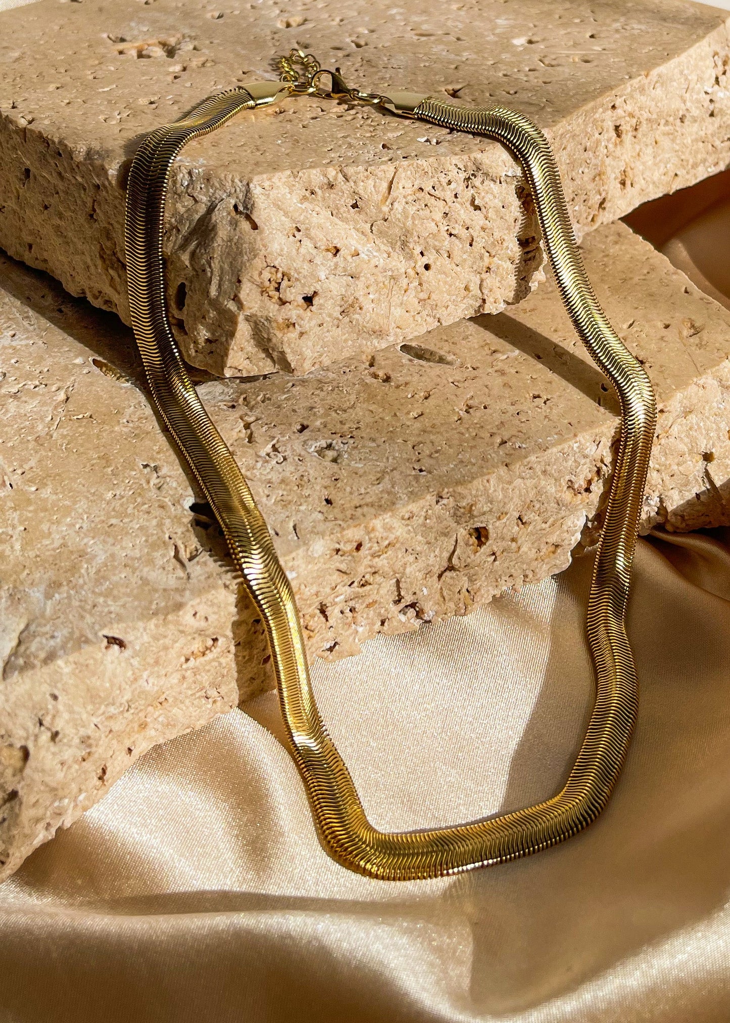 Snake Chain Necklace - Rounded 1.5mm | 18K Gold Plated