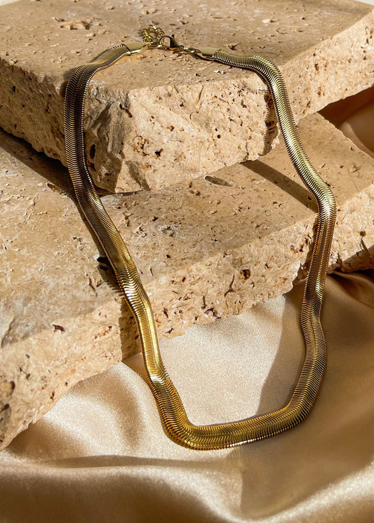 Snake Chain Necklace - 8mm | 18K Gold Plated