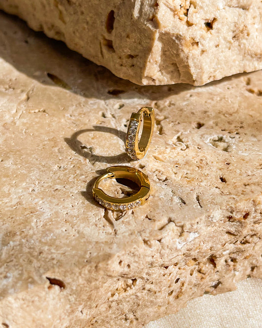 Zircon Huggies | 18K Gold Plated