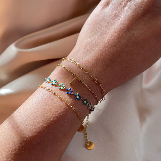 Brown Daisy Bracelet | 18K Gold Plated