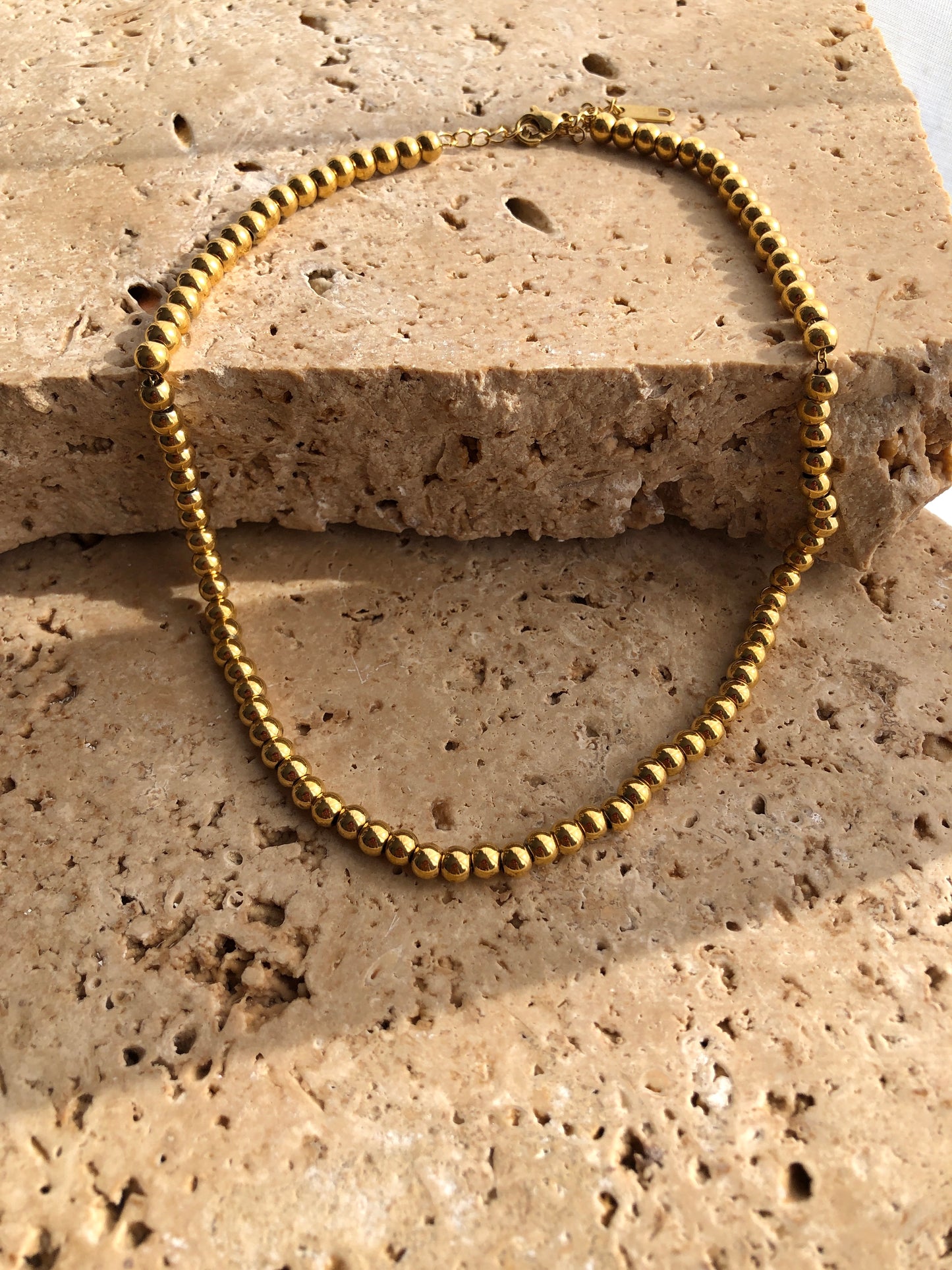 Gold Beads Necklace | 18k Gold Plated