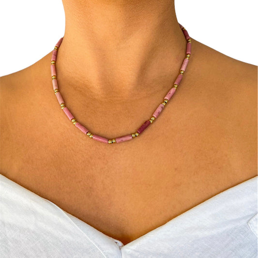 Rhodonite Heishi Necklace