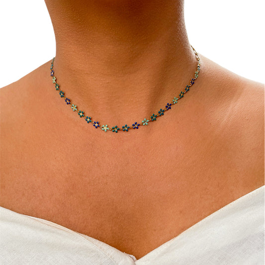Daisy Necklace - Blue