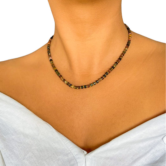 Picture Jasper Heishi Necklace