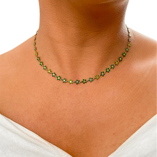 Daisy Necklace - Green