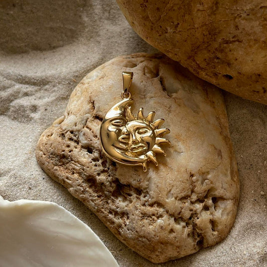 Gold Moon & Sun Pendant