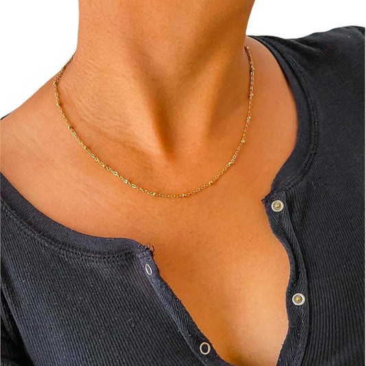 Satellite Chain Necklace | 18K Gold Plated