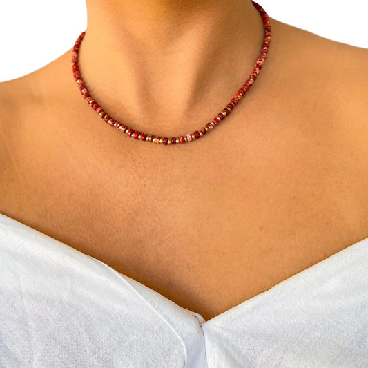 Red Jasper Heishi Necklace