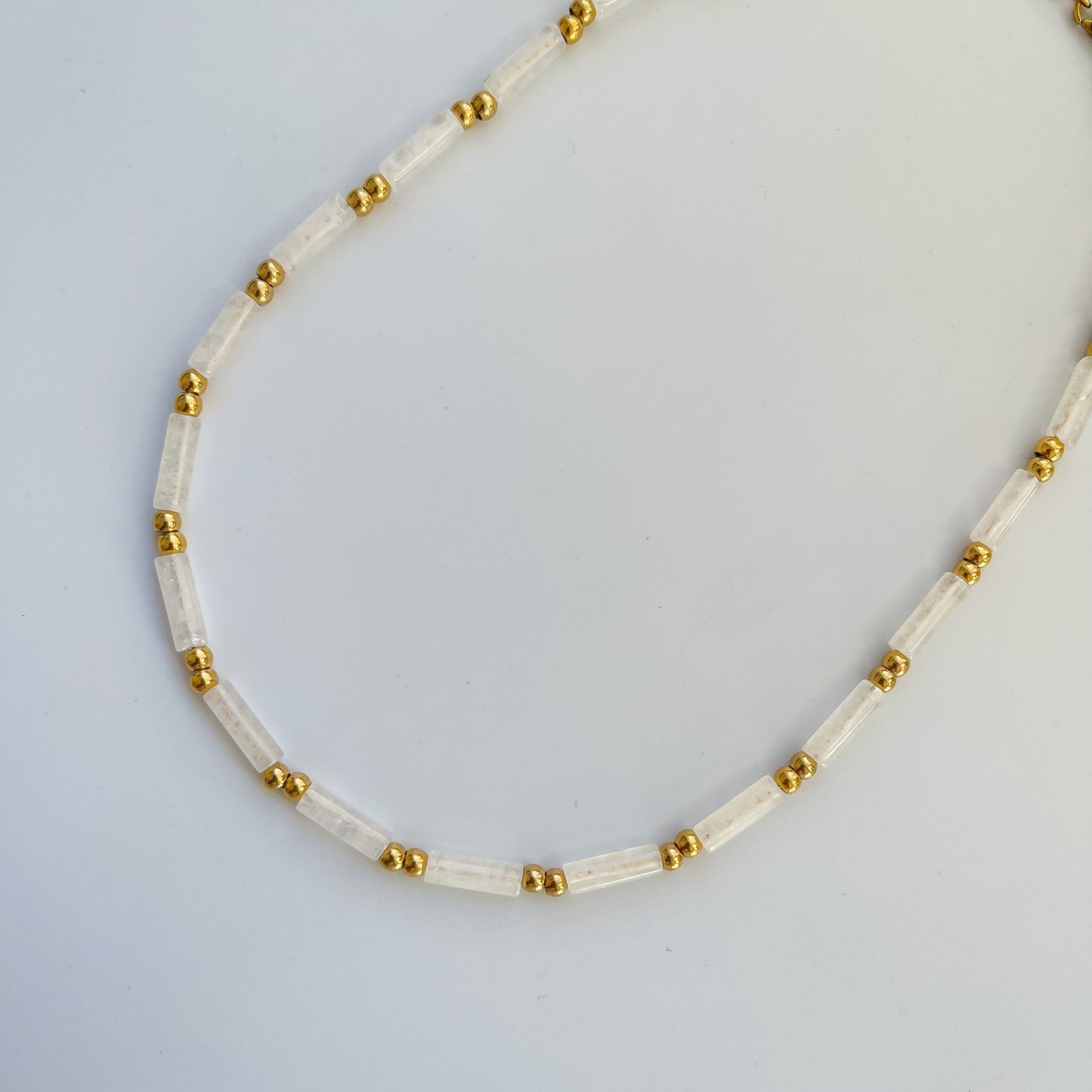 White Jade Heishi Necklace