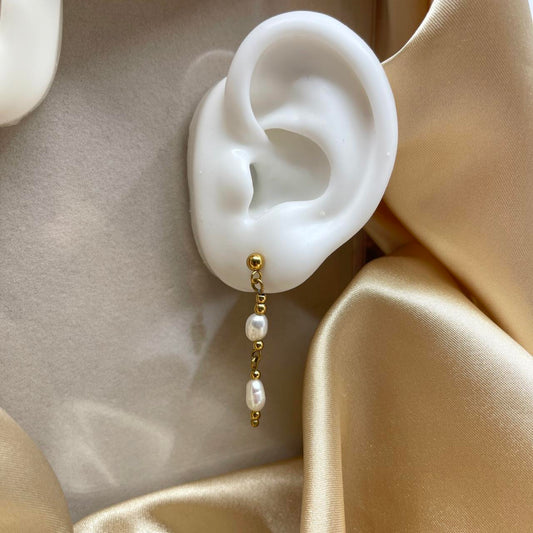 White Freshwater Pearl Dangle Earrings