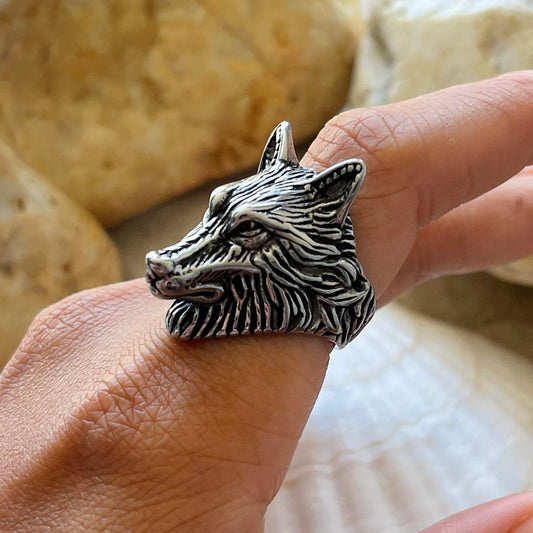 Silver Wolf Ring