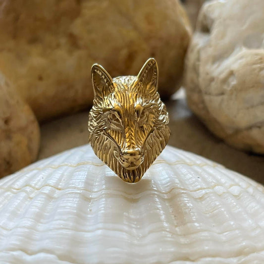 Gold Wolf Ring