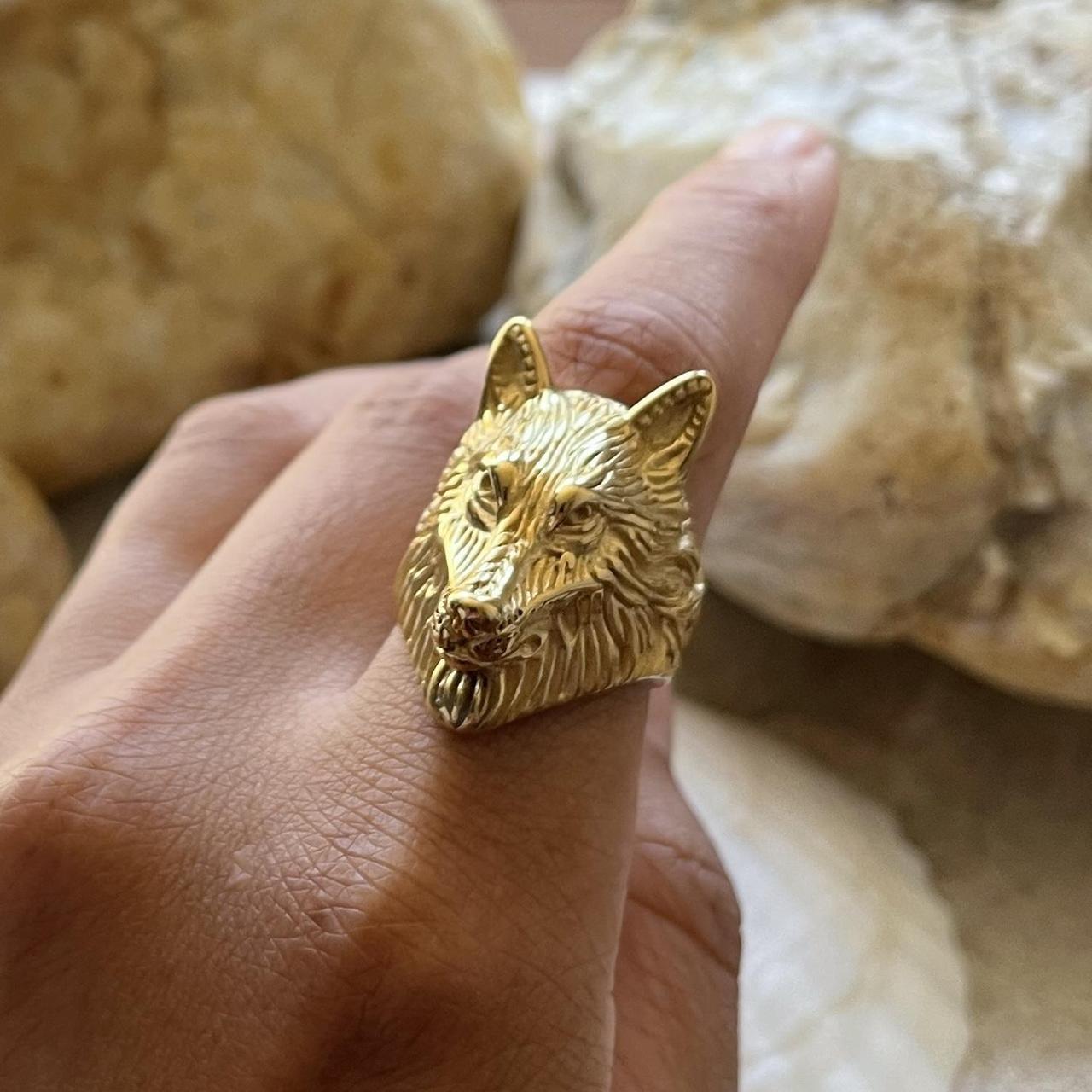 Gold Wolf Ring