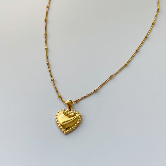 Beaded Heart Pendant Necklace
