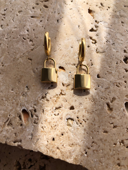 Lock Hoops | 18K Gold Plated