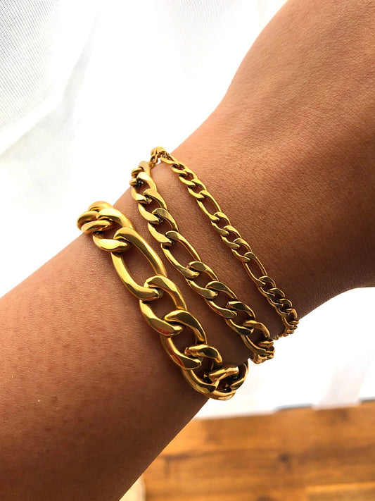 Figaro Bracelet - 10mm | 18K Gold Plated