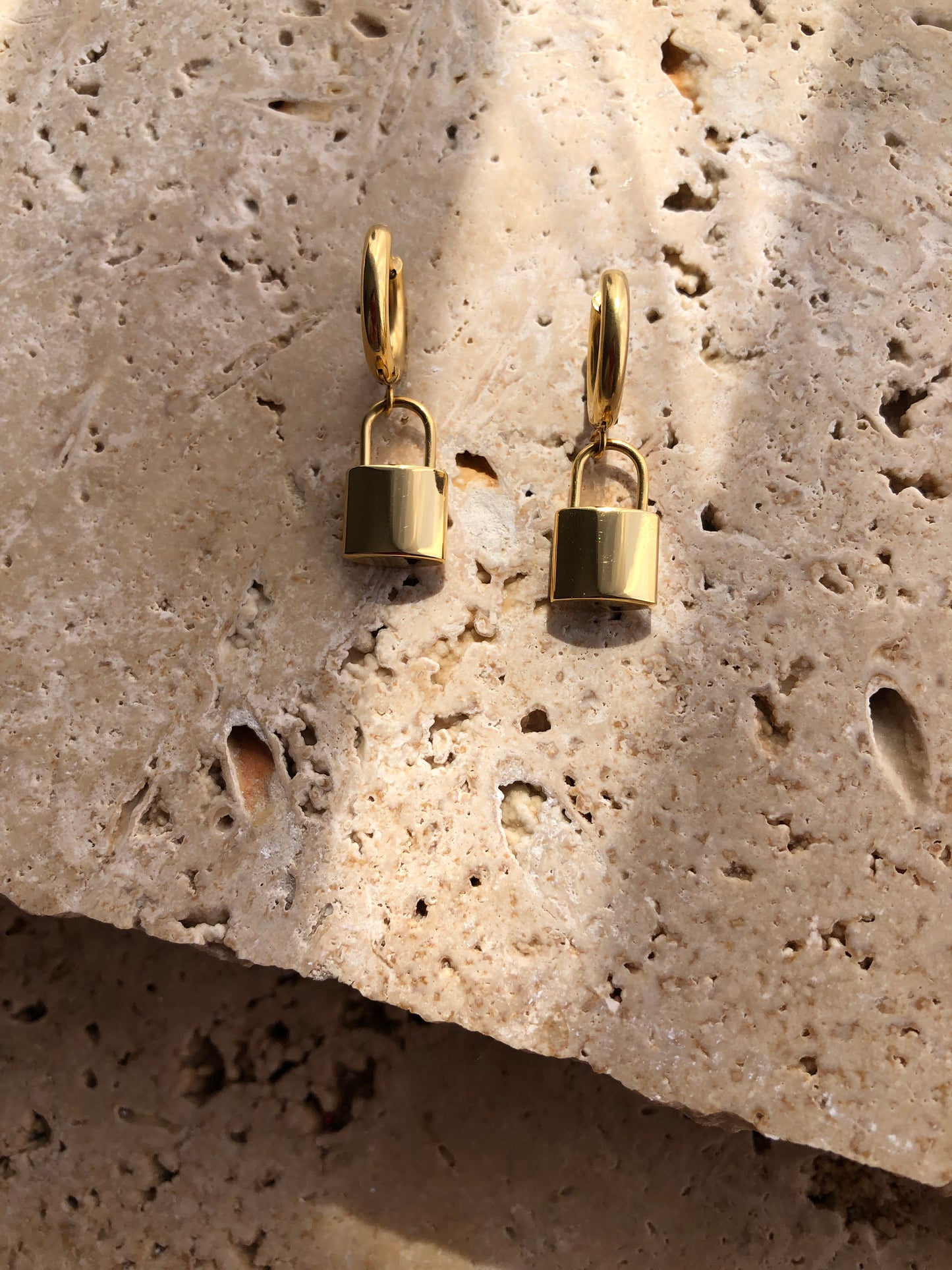 Lock Hoops | 18K Gold Plated