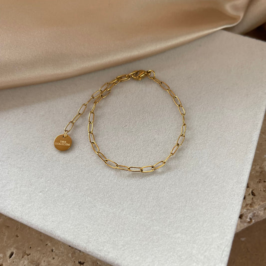 Dainty Paperclip Chain Bracelet | 18K Gold Plated