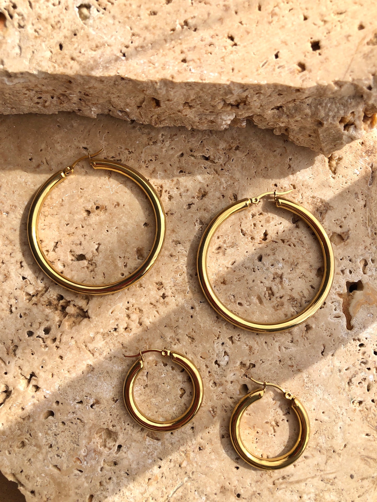 Classic Hoops - 50mm | 18k Gold Plated