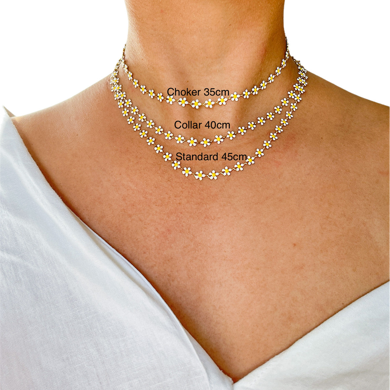 Daisy Necklace - White