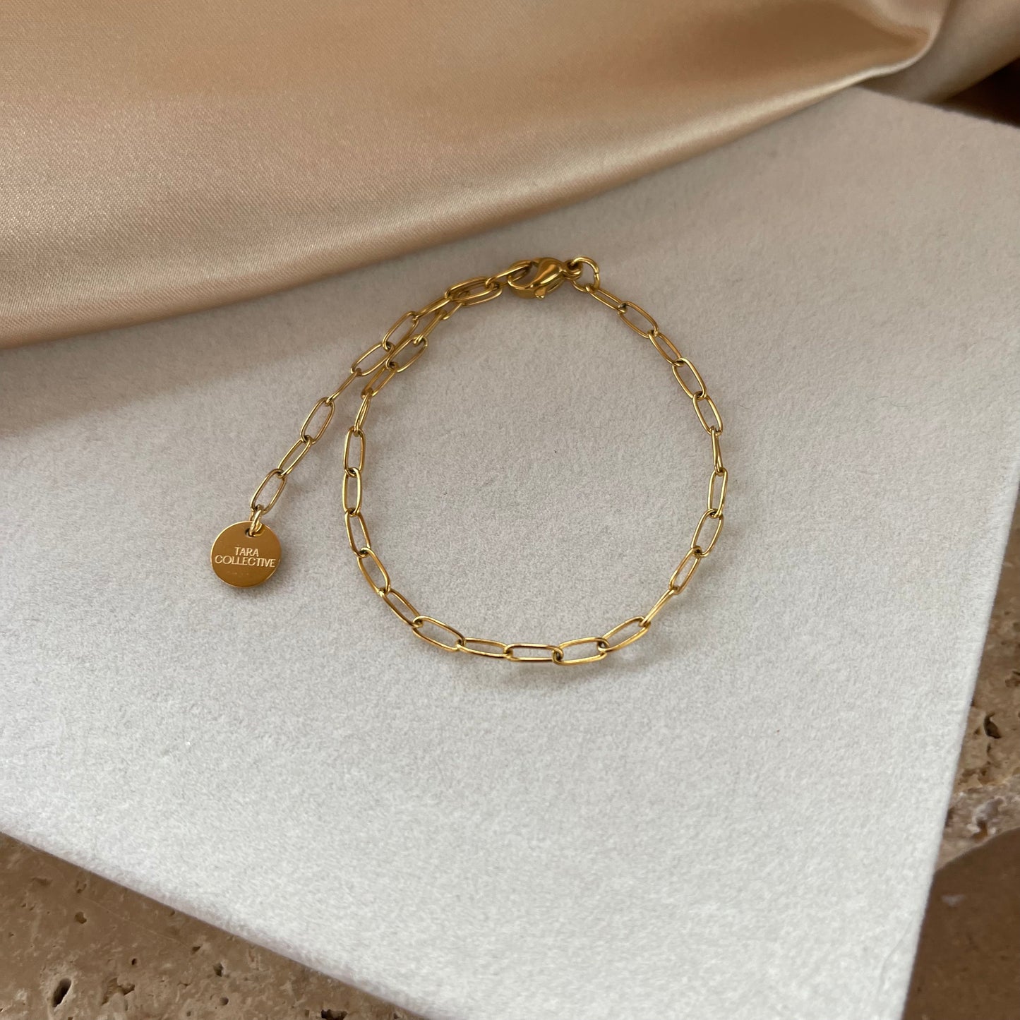 Dainty Paperclip Chain Bracelet | 18K Gold Plated