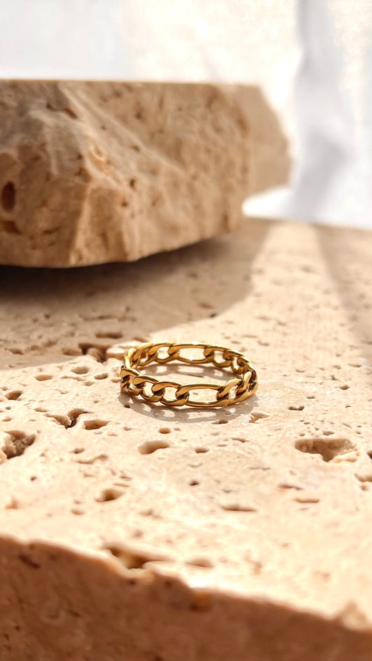 Figaro Chain Ring - 4mm | 18k Gold Plated