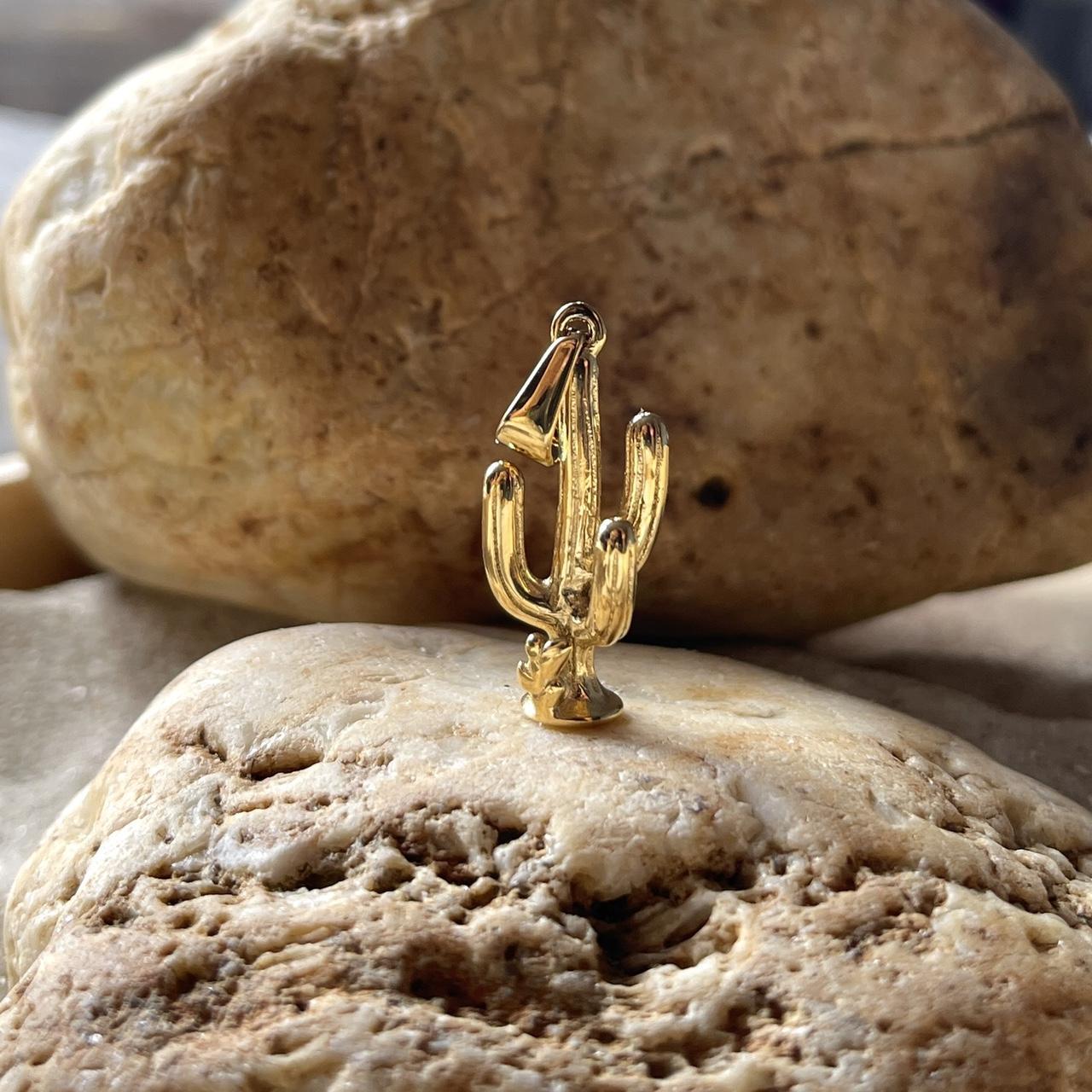 Gold Cactus Pendant