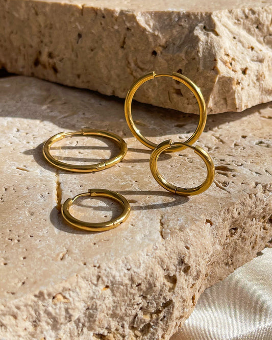 Thin Hoops - 30mm | 18K Gold Plated