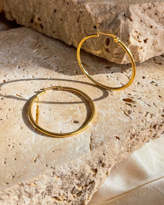 Petite Hoops - 40mm | 18K Gold Plated