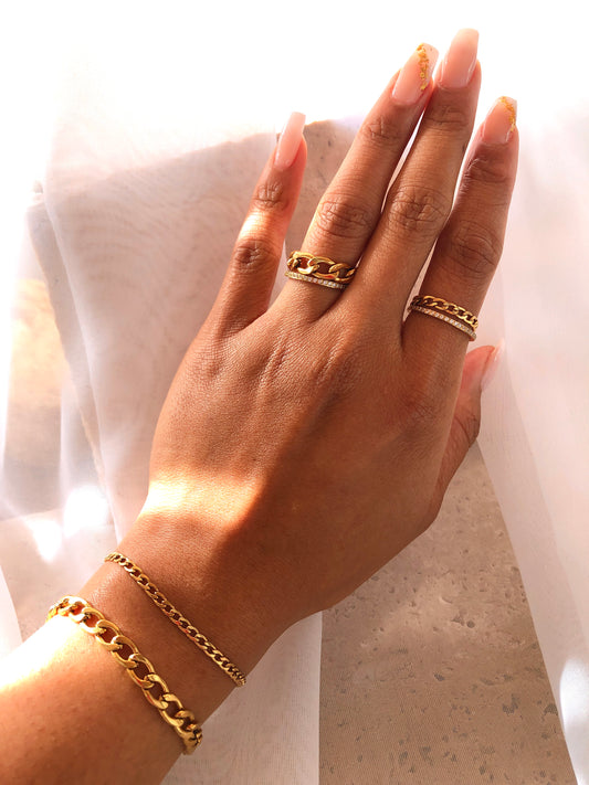 Cuban Chain Ring - 3mm | 18k Gold Plated