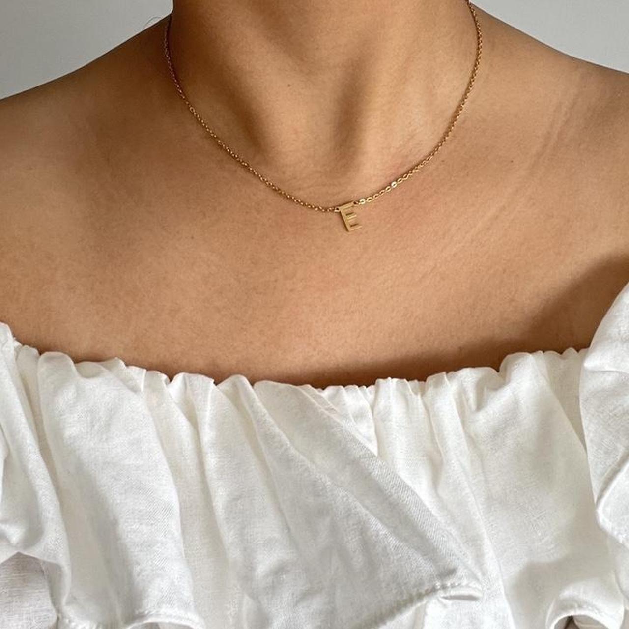 Custom letter necklace on sale gold