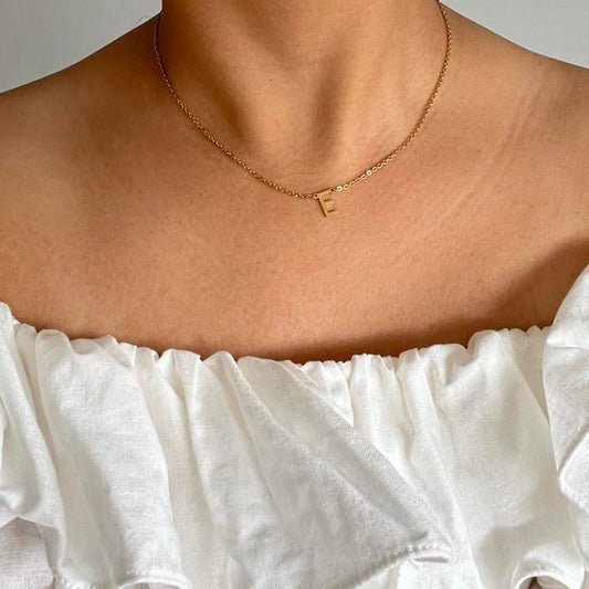 Gold Initial Necklace | 18k Gold Plated