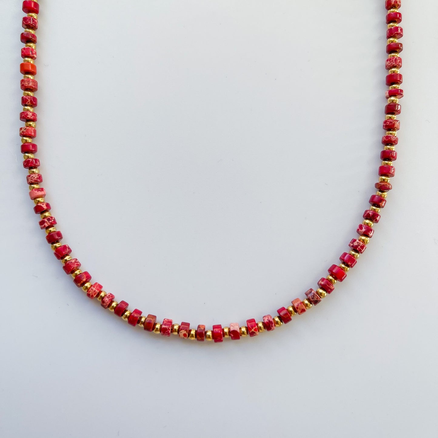 Red Jasper Heishi Necklace