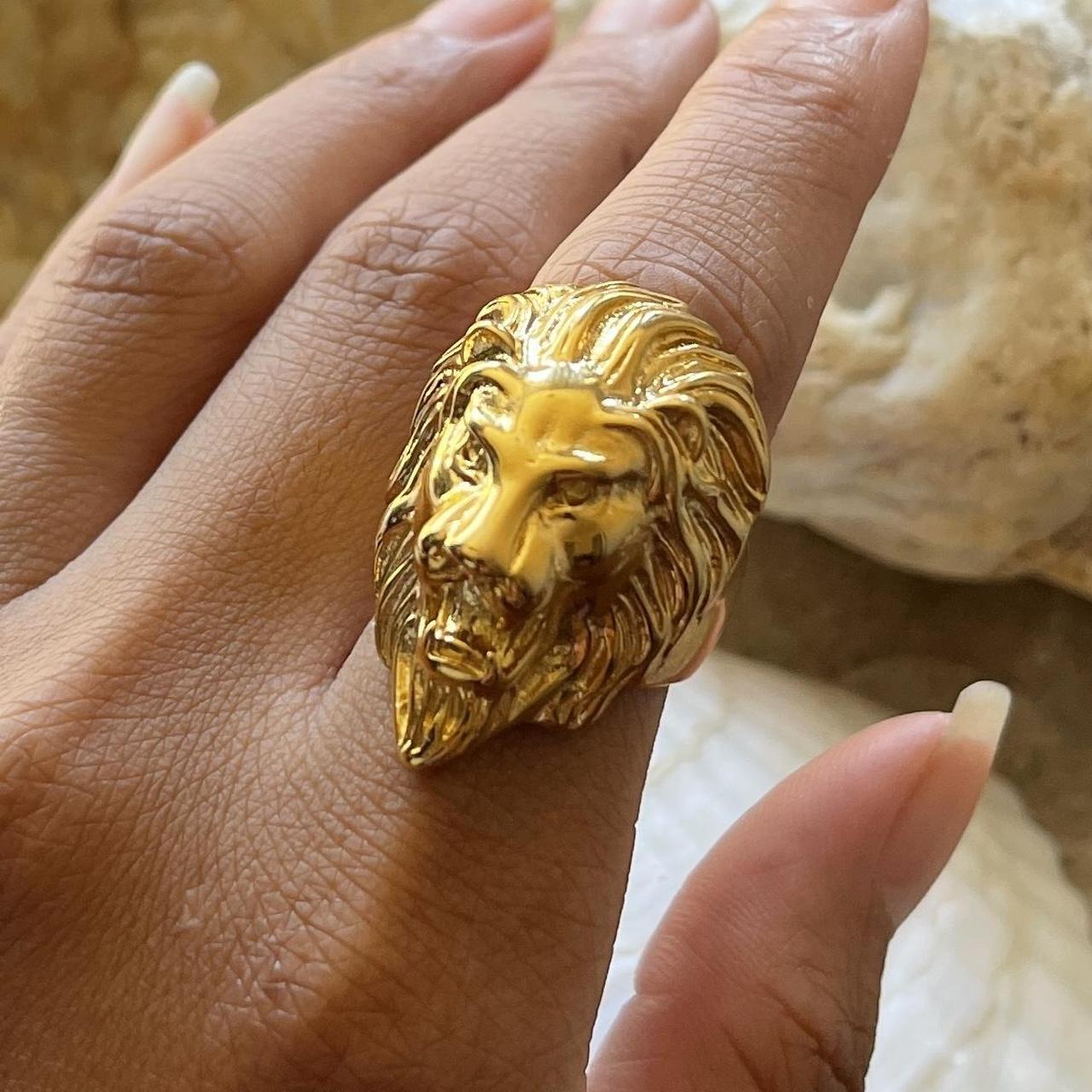 Gold Lion Ring | 18K Gold Plated