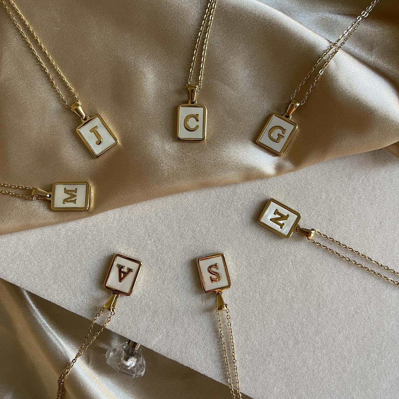 Pearl necklace online with gold initial