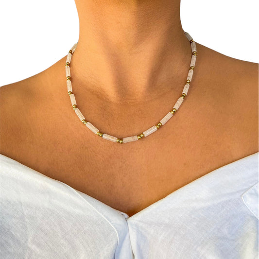 White Jade Heishi Necklace