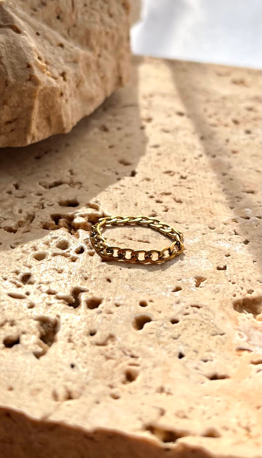 Cuban Chain Ring - 3mm | 18k Gold Plated