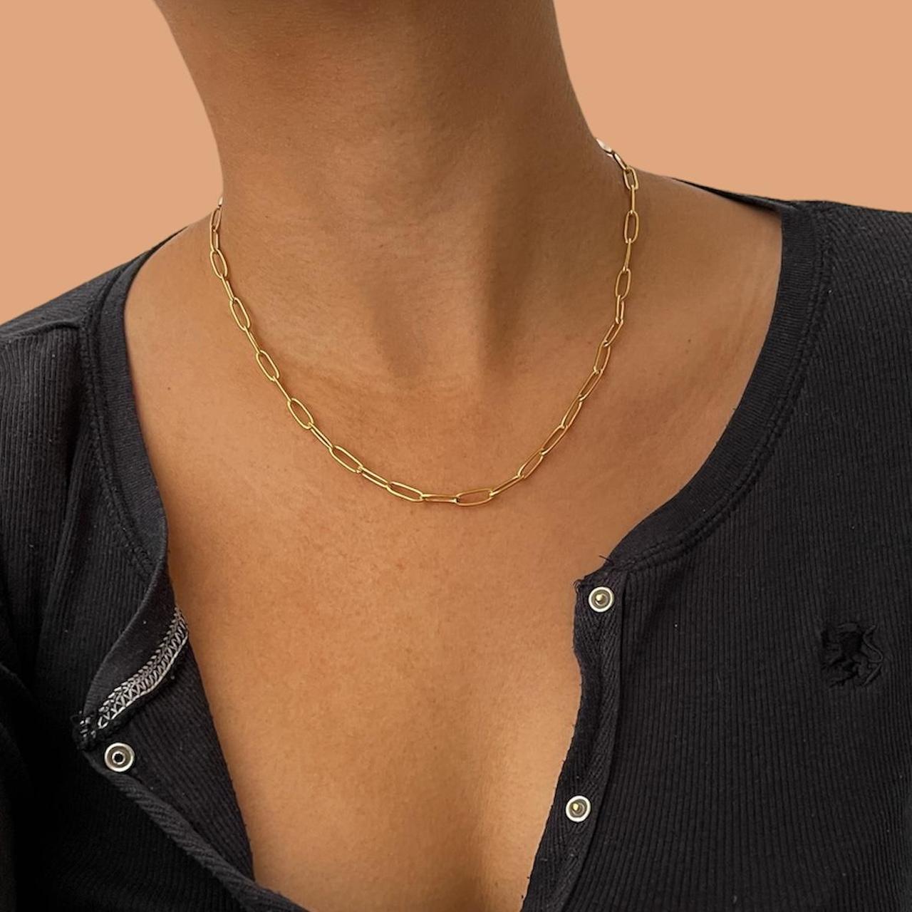 Paperclip Necklace - Medium | 18K Gold Plated