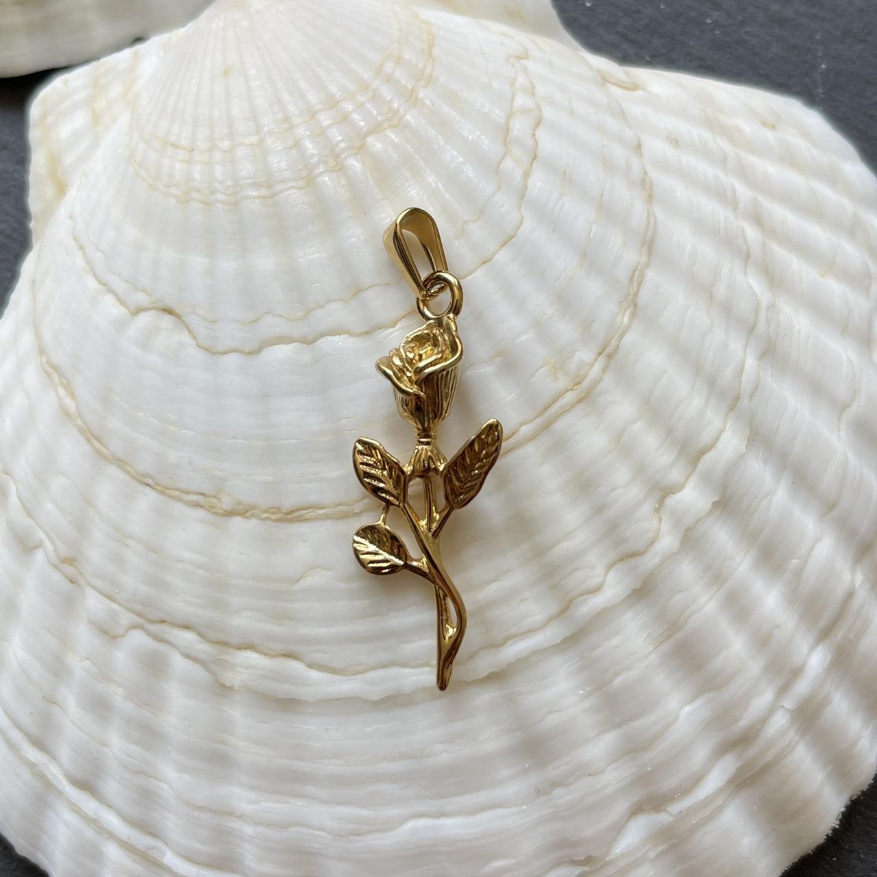 Gold Rose Flower Pendant